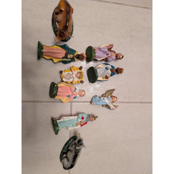 Vintage Italian Nativity Set Hand-Painted Chalkware Complete 10-Piece 50s-70s - Picture 5 of 15
